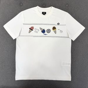 【터보】 펜디 숏 슬리브 FF 아이스크림 모티프 크루넥 티셔츠 （TJ공장）