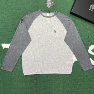 【잔디집】크롬하츠 크로스 패치 실크 롱슬리브 티셔츠(레어)