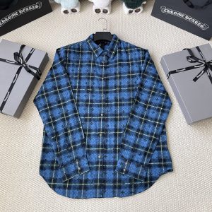 크롬하츠 크로스 모노그램 체크 플란넬 셔츠