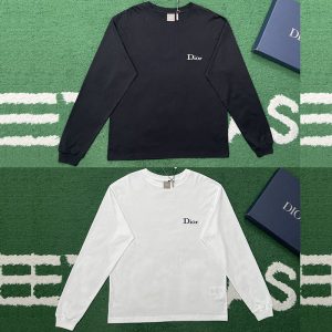 【잔디집】디올 자수 롱 슬리브 티셔츠（레어）