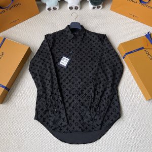루이비통 플록 모노그램 롱 슬리브드 셔츠