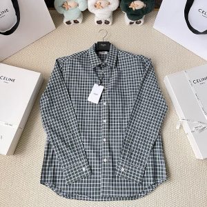 셀린느 타탄 코튼 클로스 셔츠