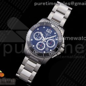 OX공장 론진 하이드로콘퀘스트 크로노 블랙다이얼 HydroConquest Chrono SS Black Ceramic Bezel Black Dial on SS Bracelet A7750
