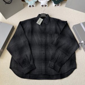 발렌시아가 체크 울 블렌드 플란넬 셔츠