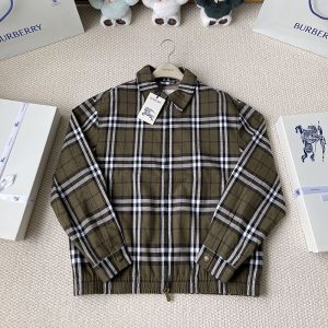 버버리 체크 본디드 해링턴 자켓