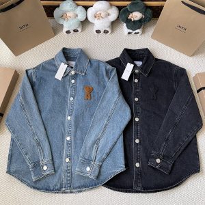 아미 코튼 니트 오버셔츠
